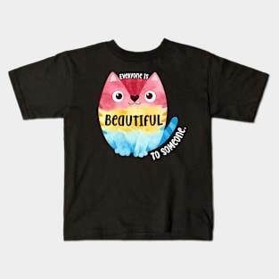 Everyone is Beautiful (LGBTQ cat) Kids T-Shirt